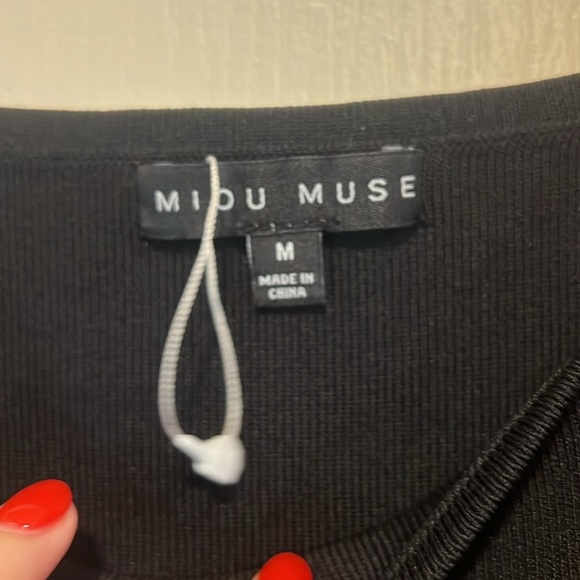 NWT Black and Cream Miou Muse Ethereal Top - Picture 4 of 5